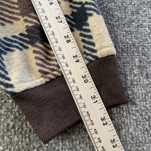 VTG Tommy Hilfiger Fleece Sweater Mens Large Relaxed Fit Corduroy Collar Plaid - Picture 11 of 13